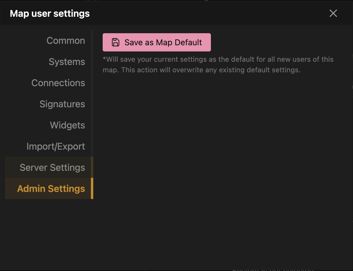 Admin Settings Interface